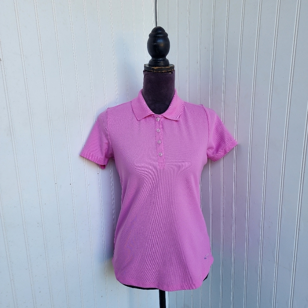 Gu Play Dry Women's Golf Tennis Polo Shirt Top Pink Size XS